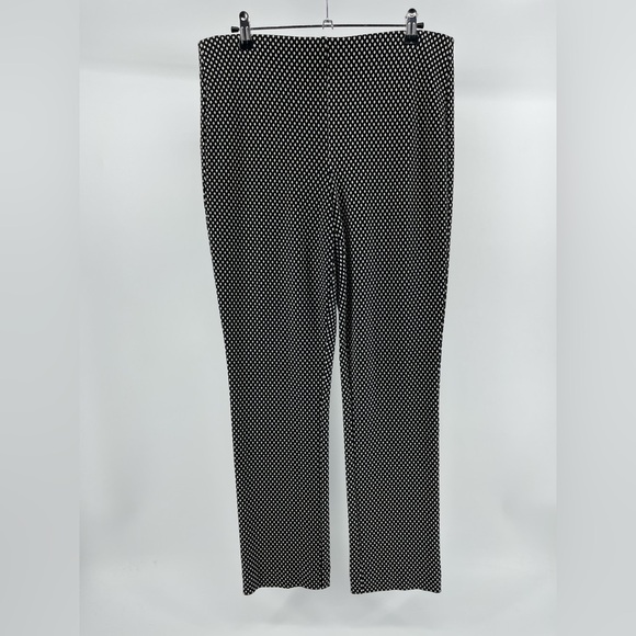 Chico's Black Diamond Print Pull-On Ponte Knit Ankle Pants, Women's 8/Medium - Picture 1 of 7
